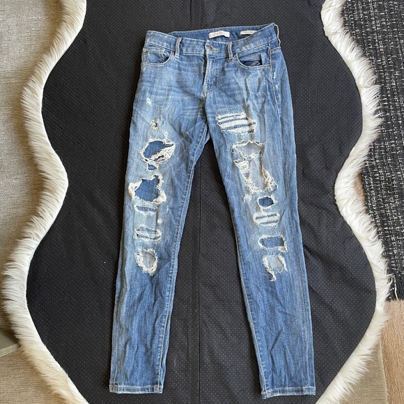Guess Ripped Mid Rise Power Curvy Jeans - Picture 1 of 6